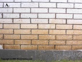 Uncleaned white brick.